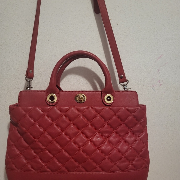 Morgan red leather 2Way Handbag/crossbody slingbag - Picture 3 of 4